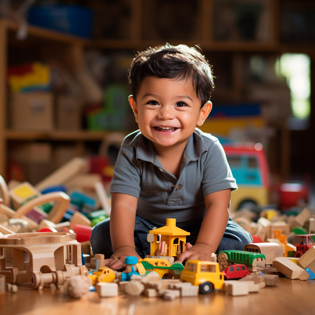 niño jugando con juguetes
